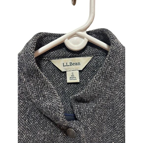 L. L. Bean jacket Women's size small herringbone wool silk blend ELBOW PATCHES! - Picture 3 of 7